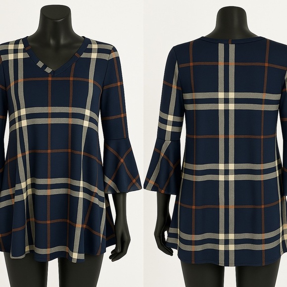 Lildy Tunic Top Women Long Sleeve Block Casual Swing Loose Fit Top Small-Medium - Picture 1 of 15